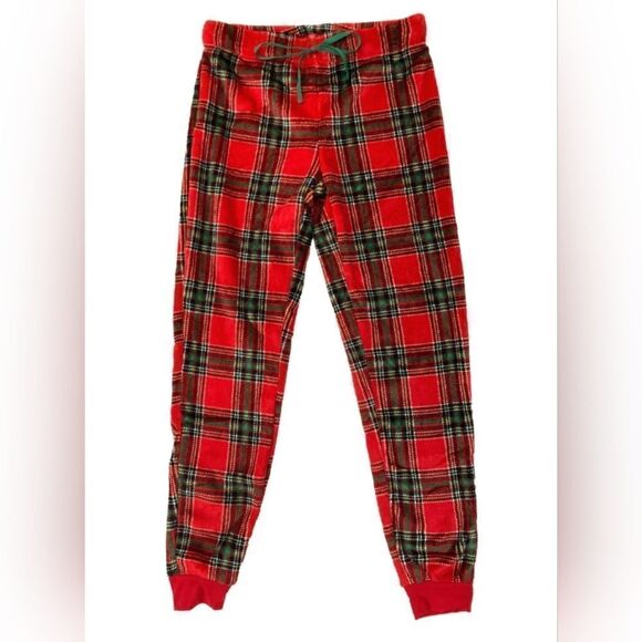 Secret Treasures Women's Soft Plush Jogger Pajama Pants Red Plaid  Size S (4-6) - Picture 1 of 3